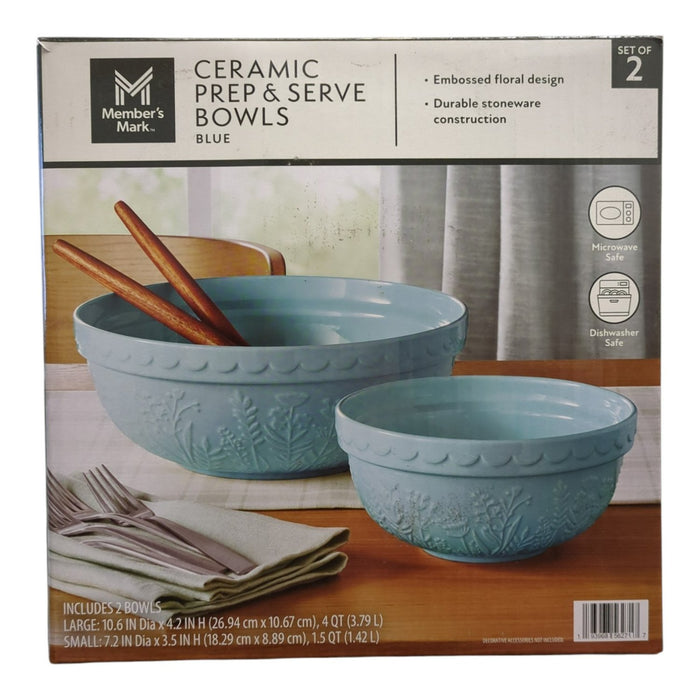 Member's Mark 2-Piece Floral Ceramic Prep and Serve Bowls