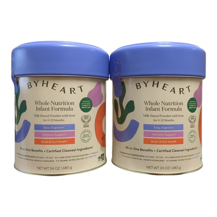 ByHeart Whole Nutrition Powder Infant Formula for 0-12 Months, 24 oz., 2 pk