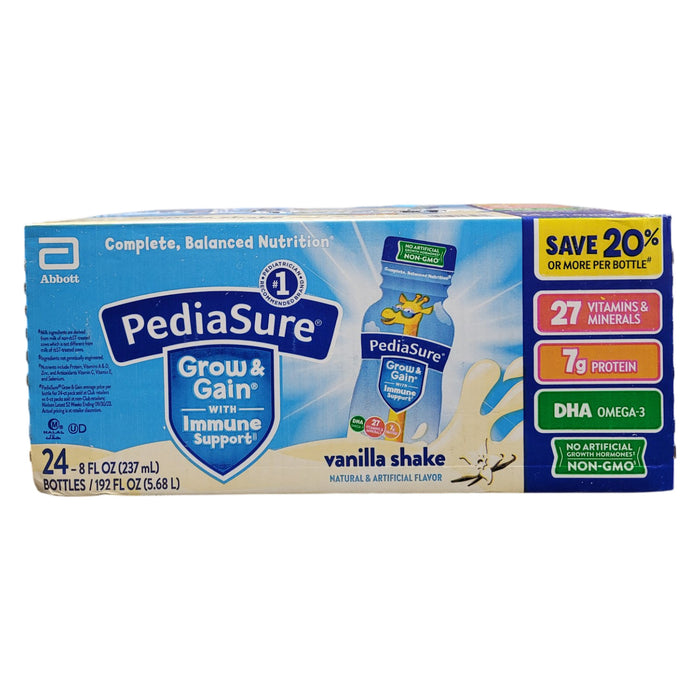 PediaSure Grow and Gain Nutrition Shake for Kids, Vanilla 8 fl. oz., 24 pk.
