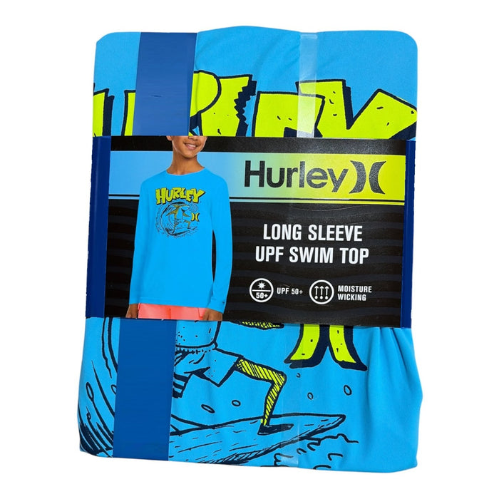 Hurley Boys Moisture Wicking UPF 50+ Long Sleeve Swimming T-Shirt
