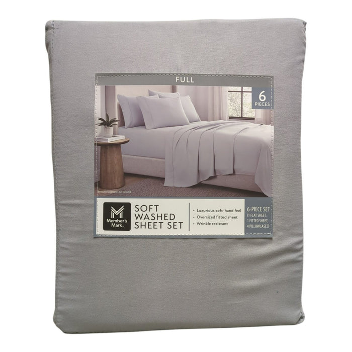 Member's Mark Luxuriously Soft Washed Shrink-Resistant Sheet Set, Full