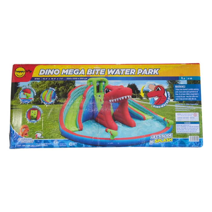 Happy Hop Dino Mega Bite Inflatable Water Park, 16.4ft x 16.4ft x 7.5ft