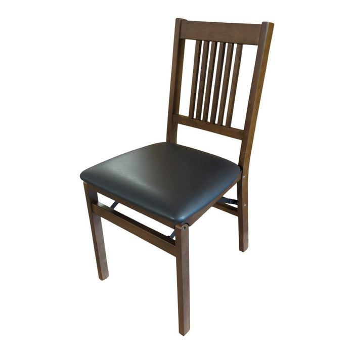 Stakmore Transitional Walnut Finished Solid Wood Folding Chair, 2 Pack