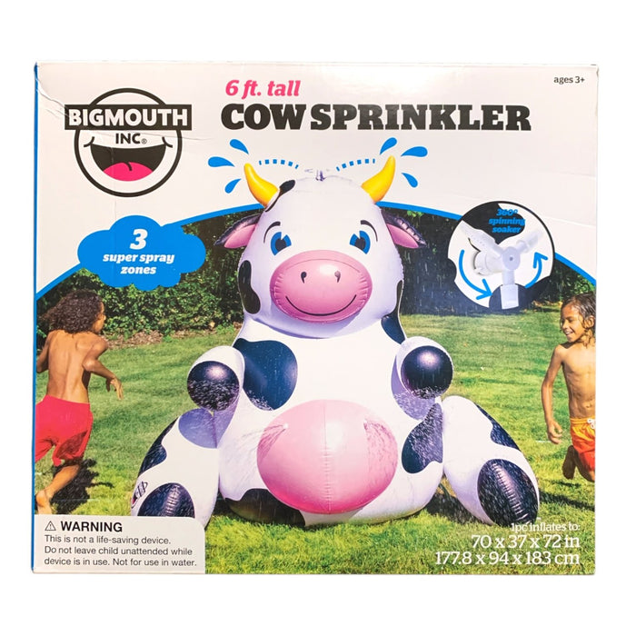 BigMouth Giant Inflatable Animal Sprinkler – Cow or Giraffe Backyard Water Toy