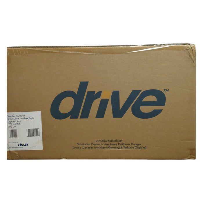 Drive Medical Plastic Tub Transfer Bench with Adjustable Backrest, 12011KD-1