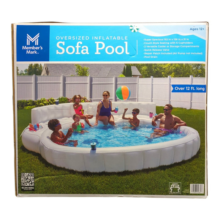 Member's Mark Heavy Gauge PVC Oversized Inflatable Sofa Pool, White