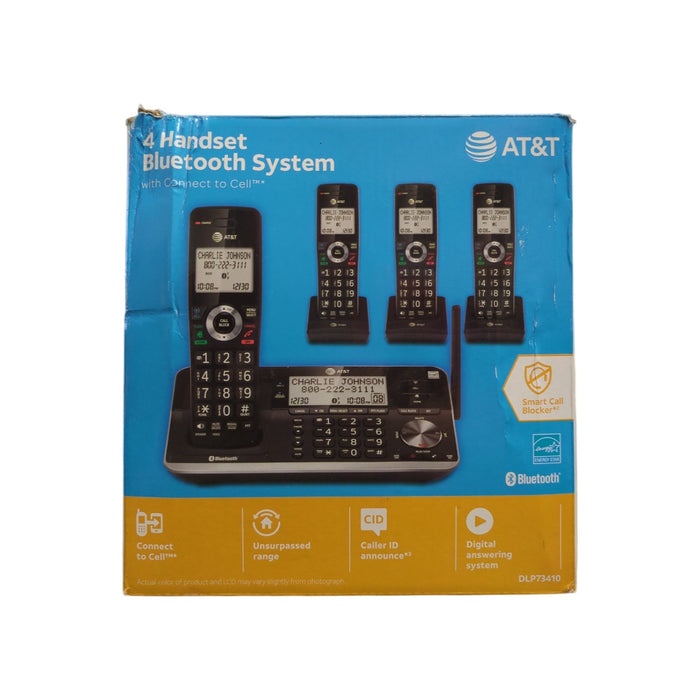 AT&T 4-Handset Expandable Cordless Phone with Bluetooth Connect to Cell, Black