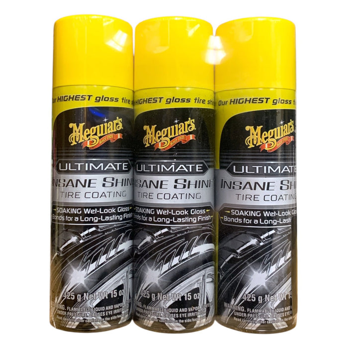 Meguiar’s Ultimate Insane Shine Tire Coating 3 Pack - 15 oz. cans