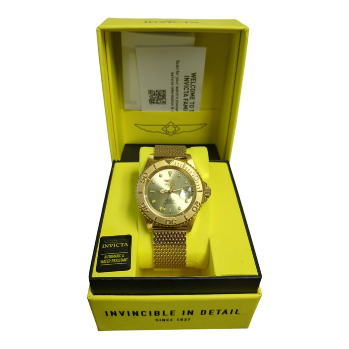 Invicta Mens Pro Diver 40mm Stainless Steel Wristwatch, Gold, 50216