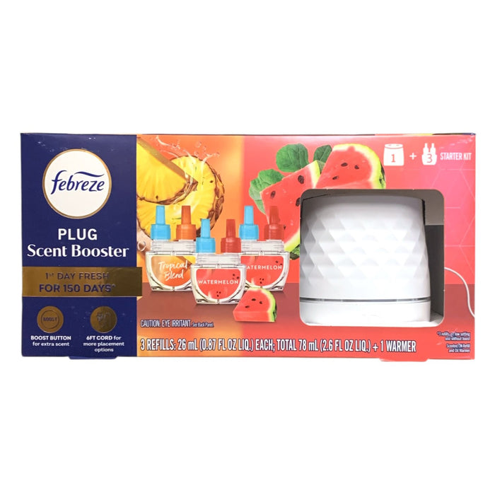 Febreze PLUG Scent Booster Oil Starter Kit, Watermelon & Tropical Blend