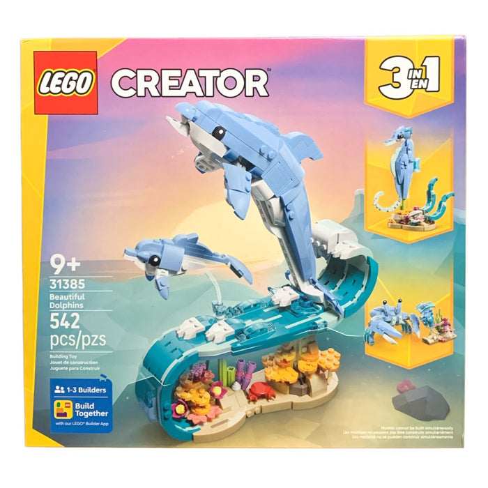 LEGO Creator 3 in 1 – Sea Animals: Beautiful Dolphins, 31385, 542 Pieces