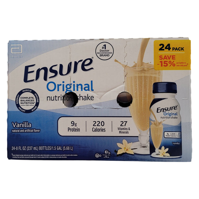 Ensure Original Balanced Nutrition Shake, Vanilla 8 fl. oz., 24 ct.