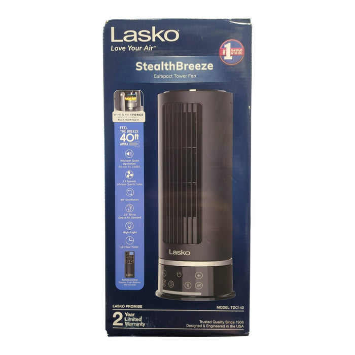 Lasko StealthBreeze Compact DC Motor Tower Fan with Remote