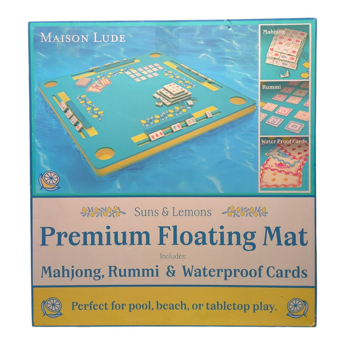Maison Lude 3-in-1 Floating Game Mat: Mahjong, Rummi Cube, and Waterproof Cards