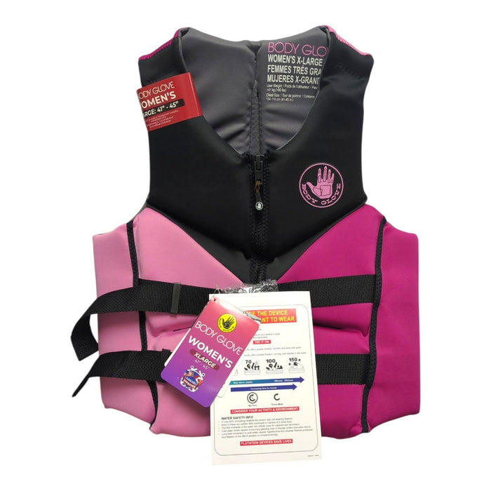 Body Glove Women's USCG Approved Segmented PFD Life Jacket, Purple/Pink, XL