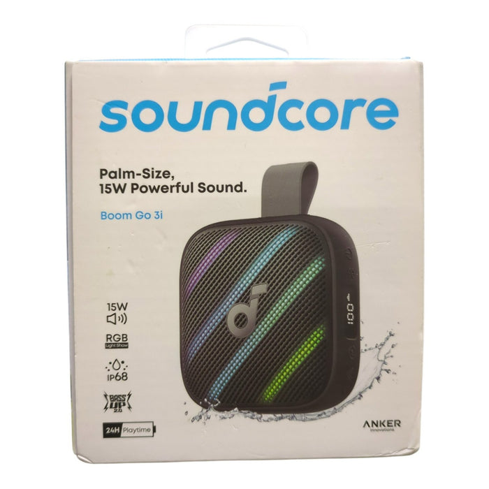 Anker Soundcore Boom Go 3i Portable Bluetooth Speaker with Powerful Bass, Black