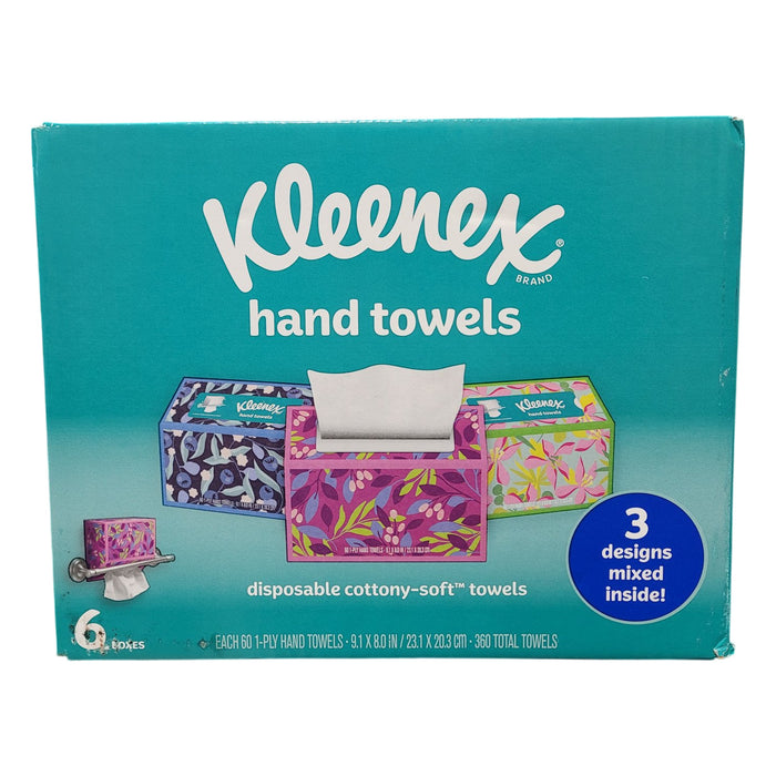 Kleenex Disposable Paper Hand Towels, 6 boxes, 60 towels/box