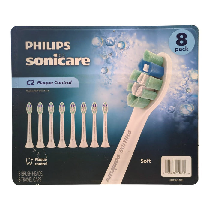 Philips Sonicare Plaque Control Replacement Toothbrush Heads, 8 ct., White