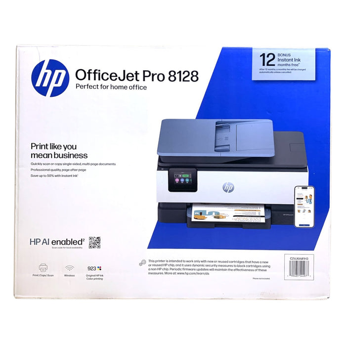 HP OfficeJet Pro 8128 Wireless All-in-One Inkjet Printer (C2VJ6A)
