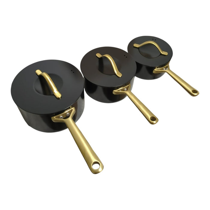 Member's Mark 6-Piece Modern Nonstick Saucepan Set, Black
