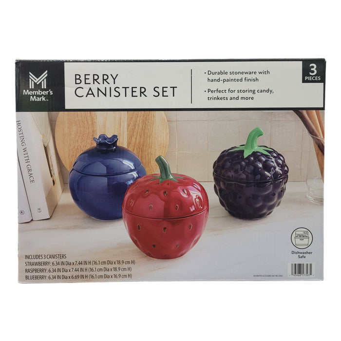 Member's Mark 3-Piece Stoneware Berry Canister Set