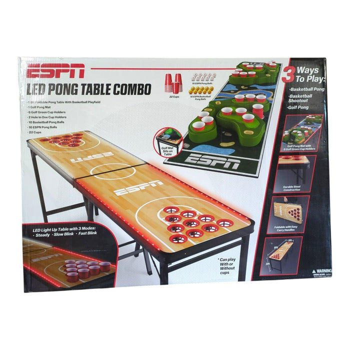 ESPN LED Basketball Pong Basketball Shootout or Golf Pong Combo Table