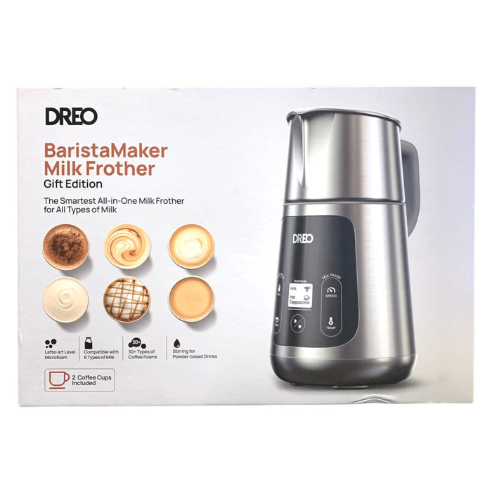 Dreo BaristaMaker Milk Frother Gift Edition, 15 oz., Two Bonus Place Settings