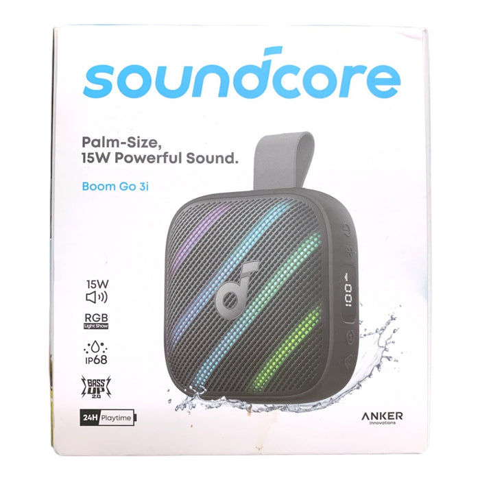 Anker Soundcore Boom Go 3i Portable Bluetooth Speaker, 24-Hour Battery, IP68