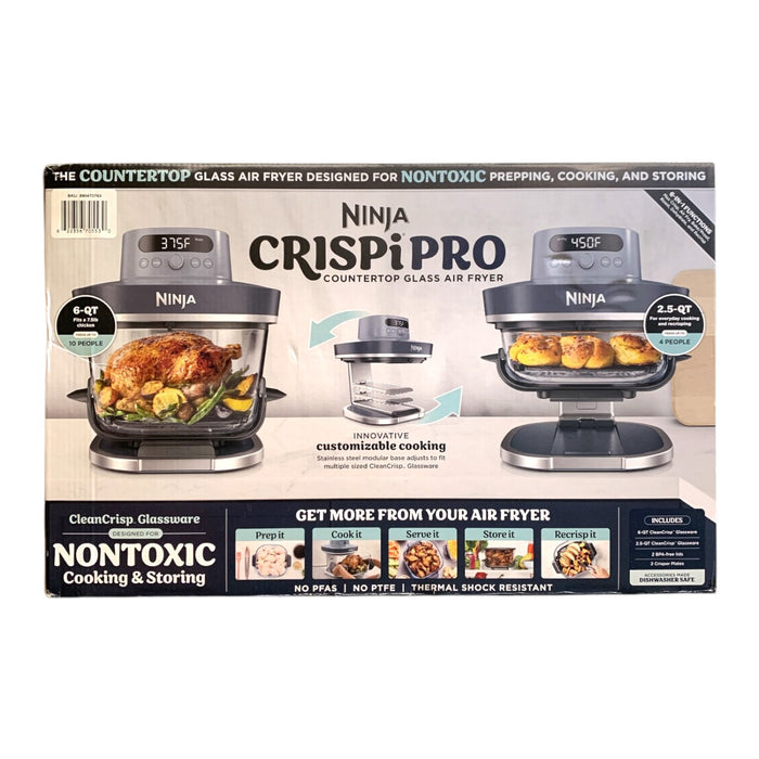 Ninja Crispi Pro 6-in-1 Countertop Glass Cooking System Air Fryer 9-Piece Set