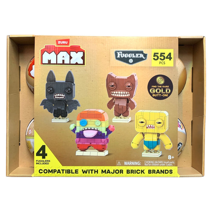 Zuru MAX 554-Piece Premium Fuggler Surprise Building Brick 4-Pack Collection