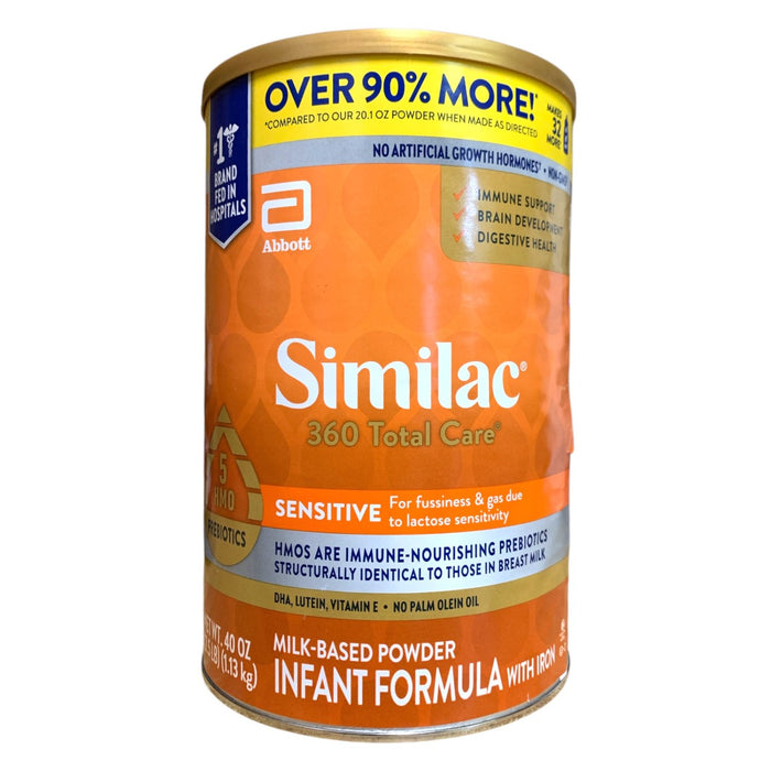 Similac 360 Total Care Sensitive Milk-Based Powder Instant Formula, 40 oz.