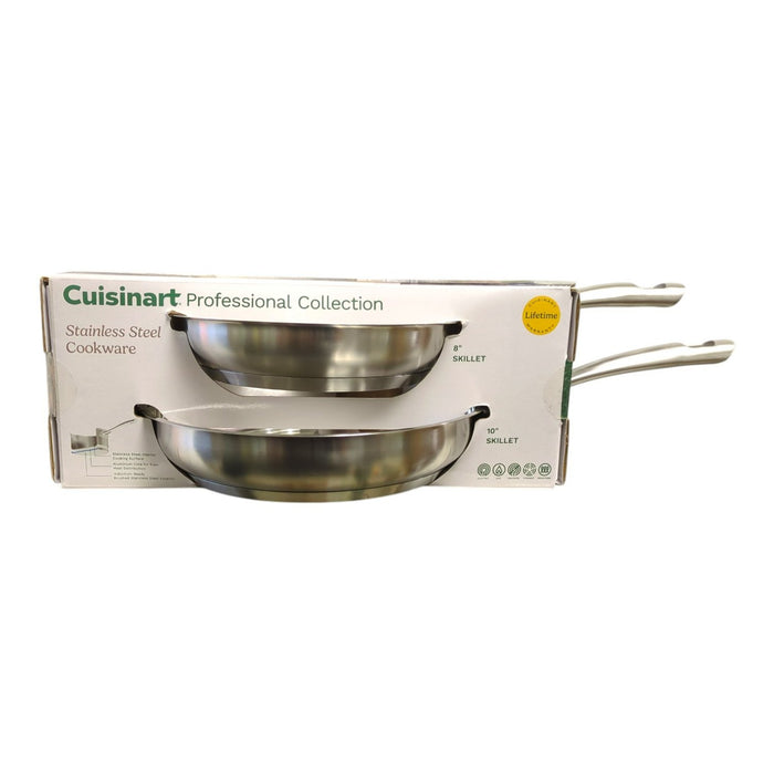 Cuisinart 2-Piece Stainless Steel 8” & 10” Skillet Set