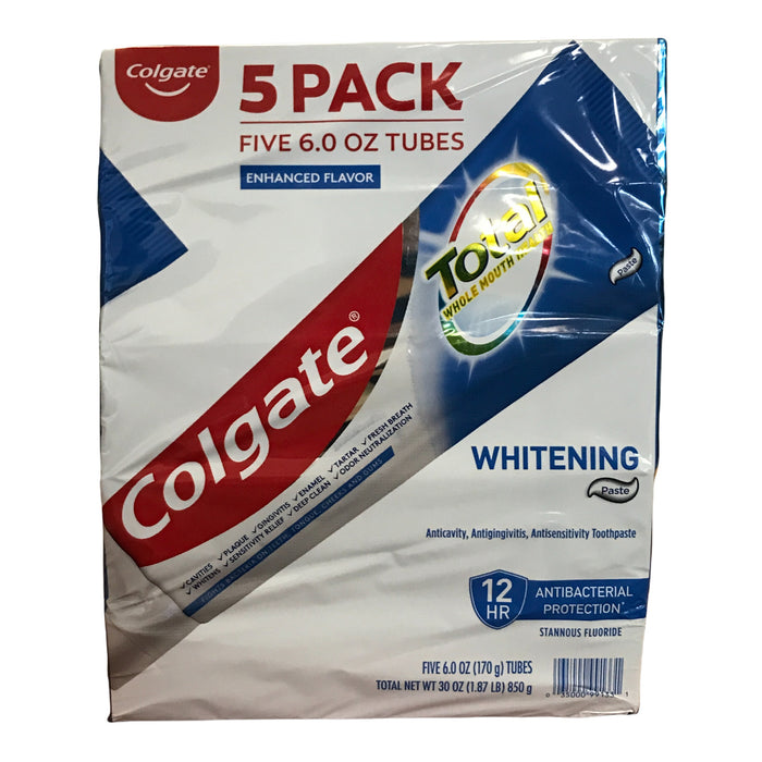 Colgate Total Whitening Toothpaste, Paste (6 oz., 5 pk.)