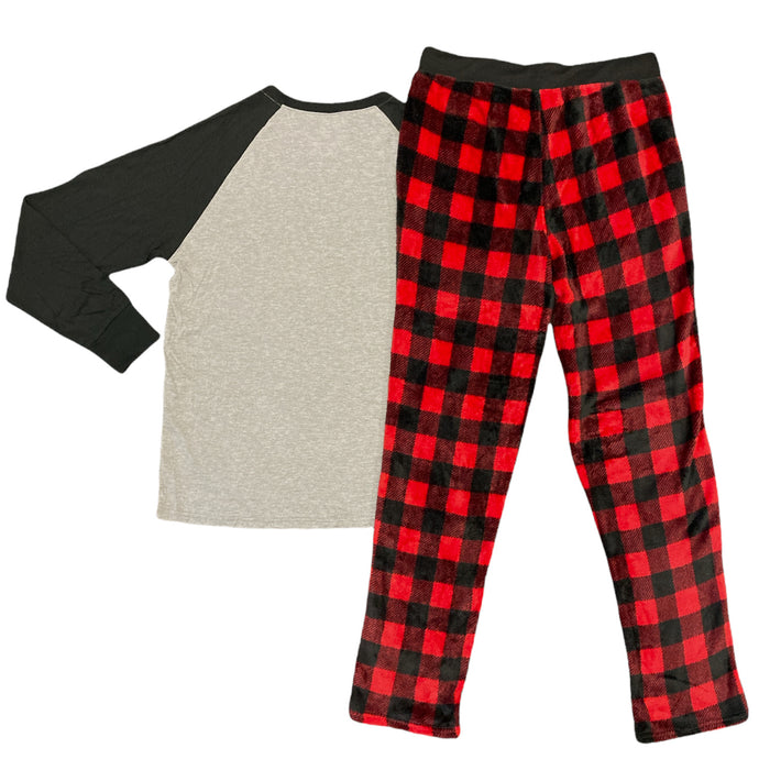 Fam Jam Men's Matching Family Holiday Tis The Season Plaid Pajama Set, 2 Piece