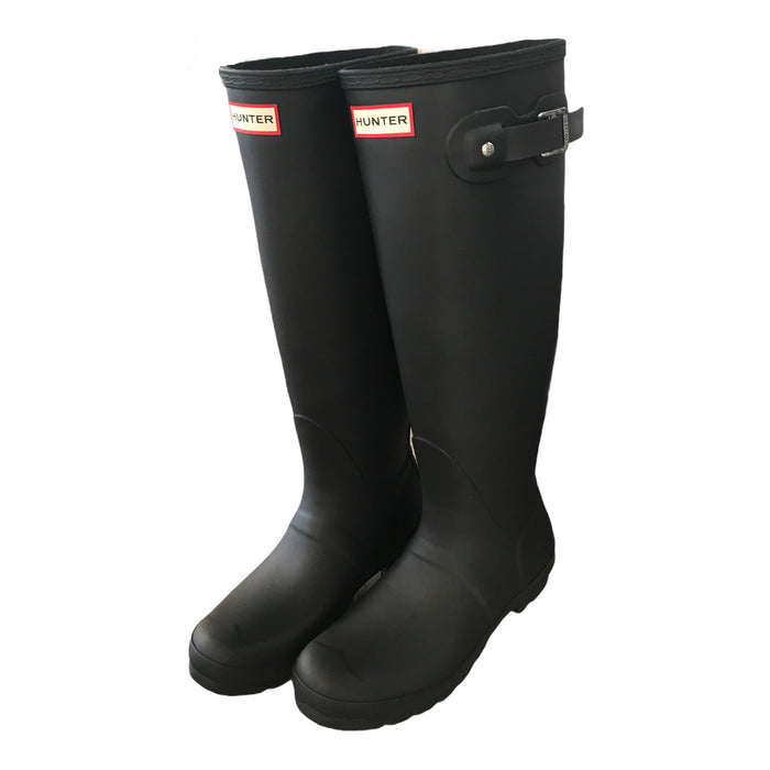 HUNTER Women's Original Tall Rubber Rain Boot, Black, Size 10