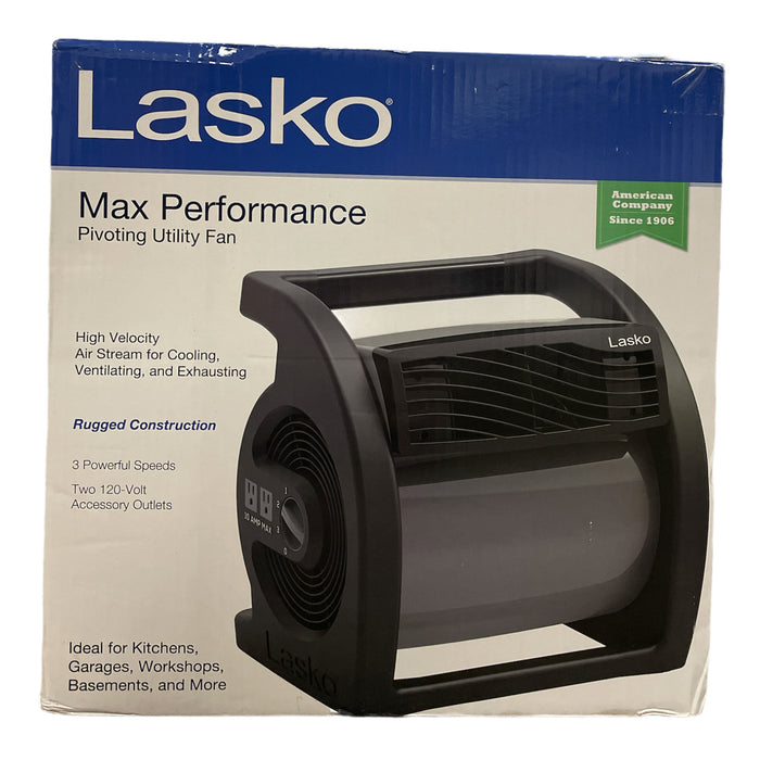 Lasko Max Performance Pivoting Utility Fan Rugged Construction, U15720