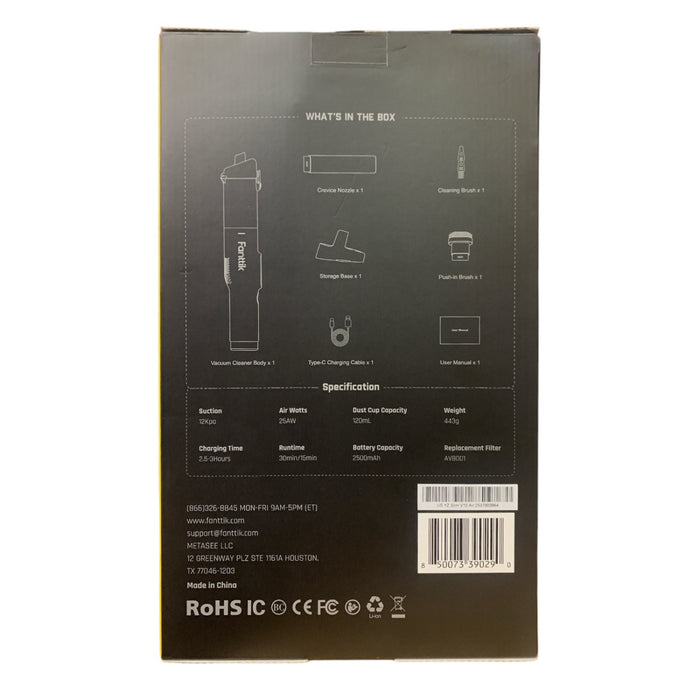 Fanttik Slim V10 Air Cordless Handheld Vacuum Cleaner, 120mL Capacity
