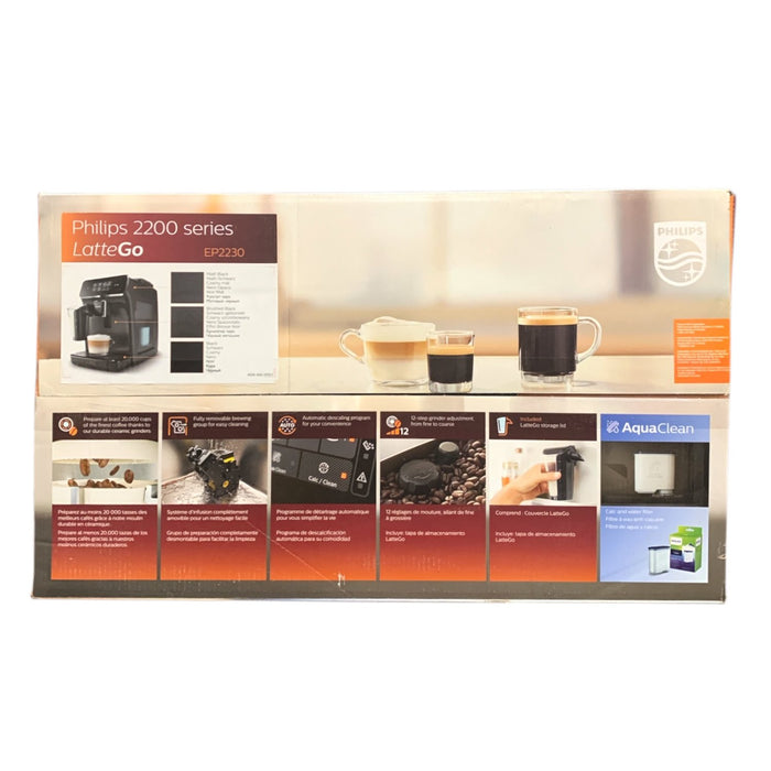Philips 2200 Series Fully Automatic Espresso Machine, LatteGo Milk Frother, 3