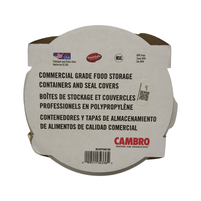 Cambro 4-Quart Round Commercial Grade Food-Storage Container with Lid, Set of 3