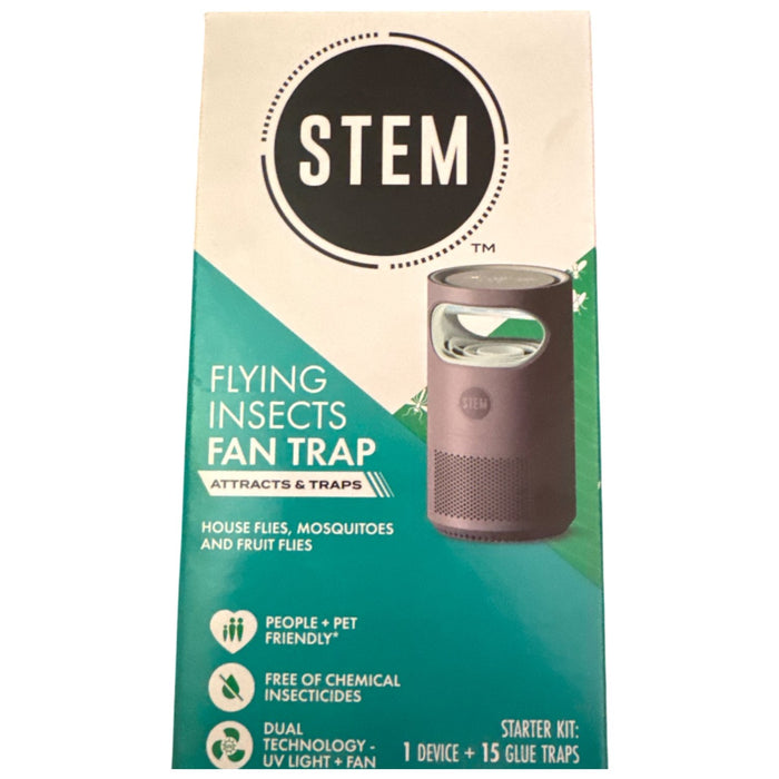 STEM Flying Insect Fan Trap, Dual Attraction UV Light and Quiet Fan, Indoor