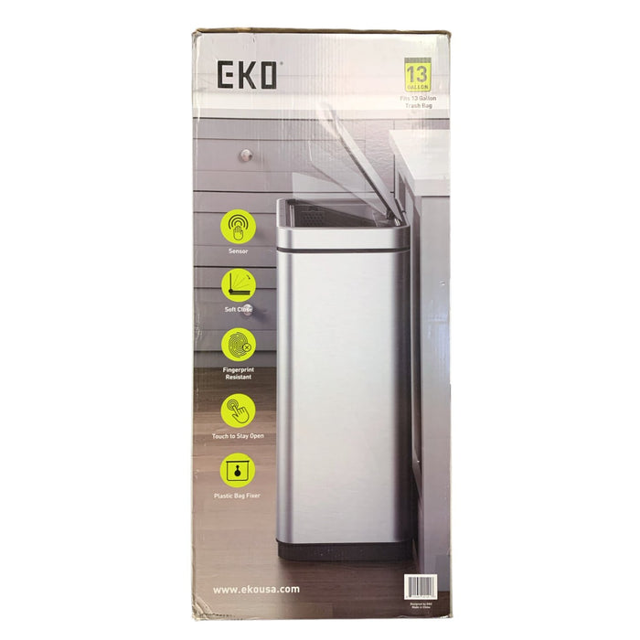 EKO Deluxe Mirage Stainless Steel Motion Sensor Trash Can, 12.5 Gal/47L, EK9280