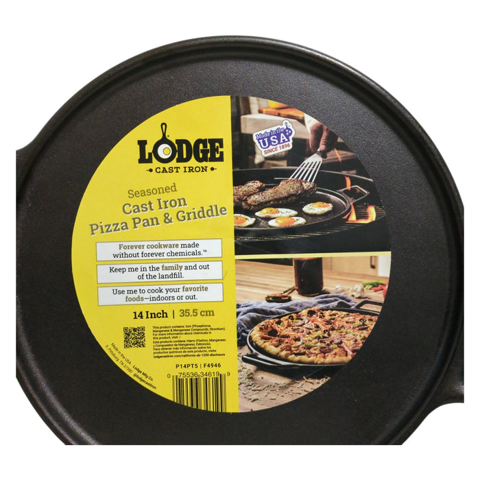 Lodge 14" Seasoned Cast Iron Multi-Use Pizza Pan/Griddle