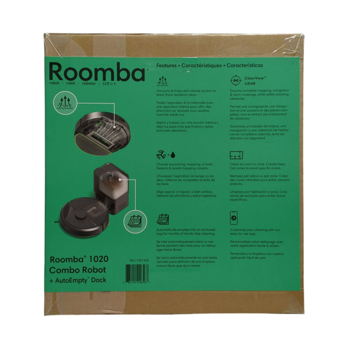 iRobot Roomba 1020 Robot Vacuum and Mop with 75 days of self-emptying