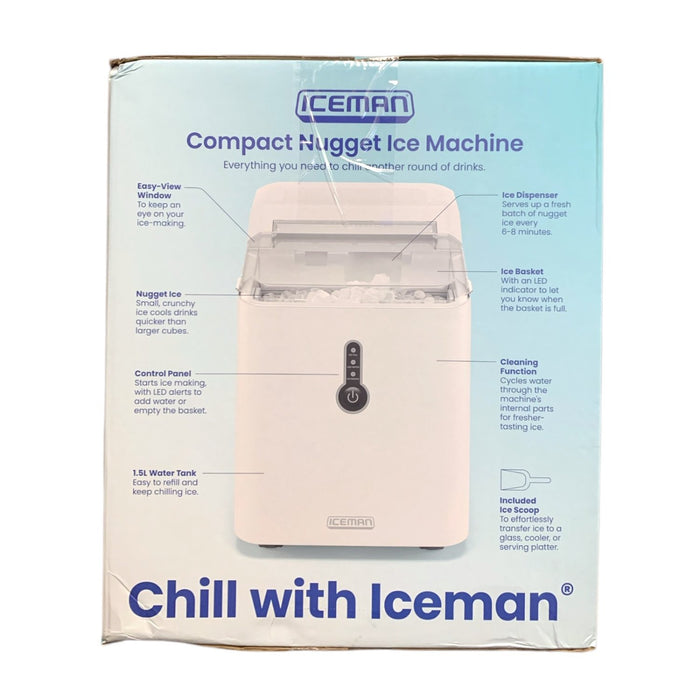 ICEMAN by Chefman Compact Nugget Ice Machine, 26lb Daily Production, White