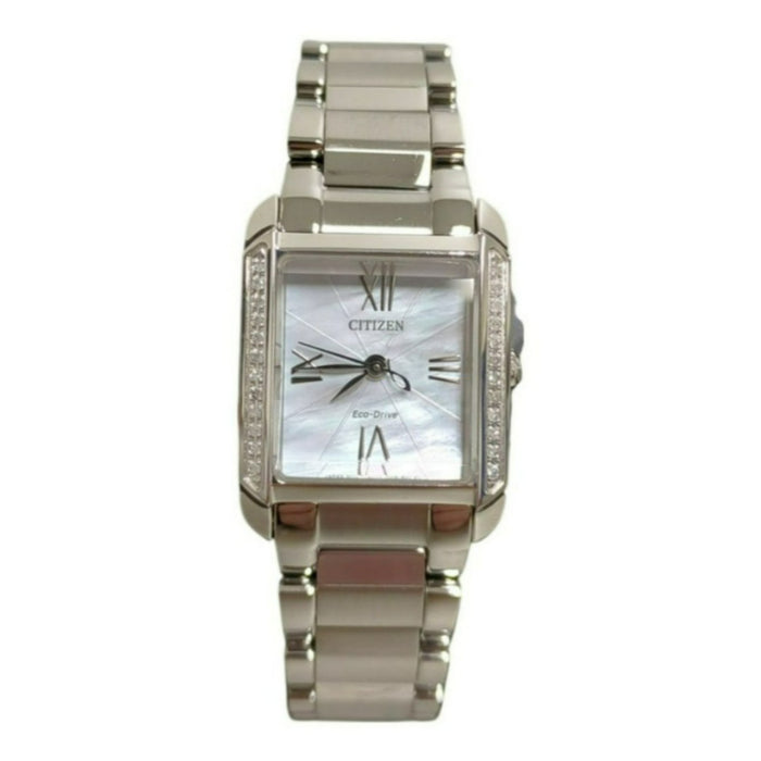 Citizen Women's Eco-Drive Silver Tone Watch, Mother of Pearl Dial EW5610-59D