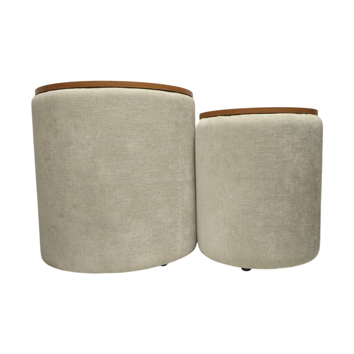 Studio Living Alvin Nesting Storage Ottoman Set with Wooden Lid