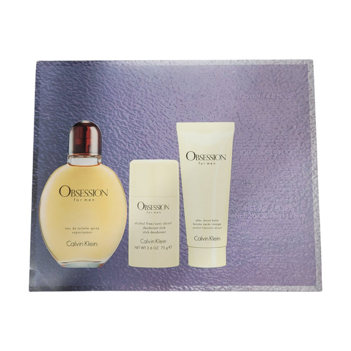 Calvin Klein Obsession For Men Eau de Toilette 3 Piece Gift Set