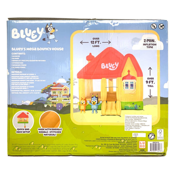 Bestway Officially Licensed Bluey's Mega Bouncy House Inflatable with Slide, 3+