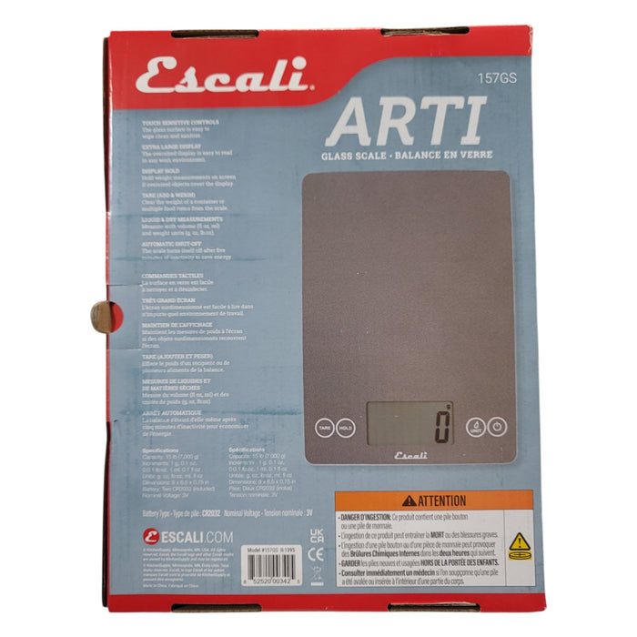 Escali Arti Glass Food Scale Digital Countertop Kitchen, Baking and Cooking