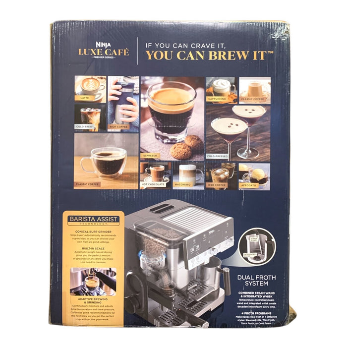 Ninja Luxe Cafe Premier Series 3-in-1 Espresso Machine - ES601C, Stainless Steel